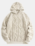 Geometric Jacquard Teddy Fleece Hoodie