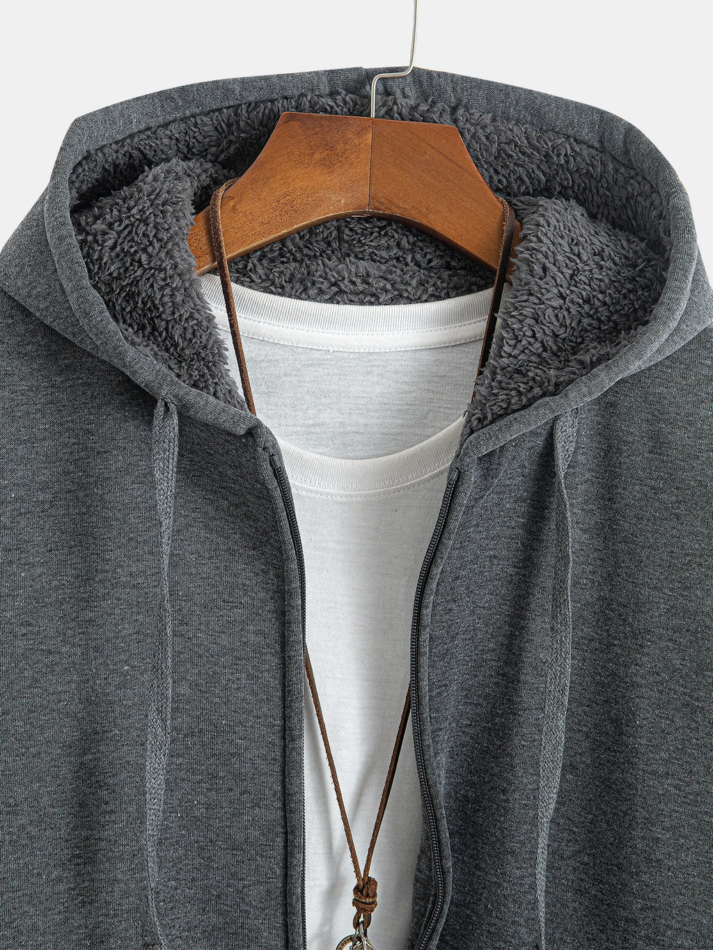 Sweat à capuche doublé en polaire teddy