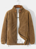 Quilted Lined Teddy Fleece Zip Up Coat