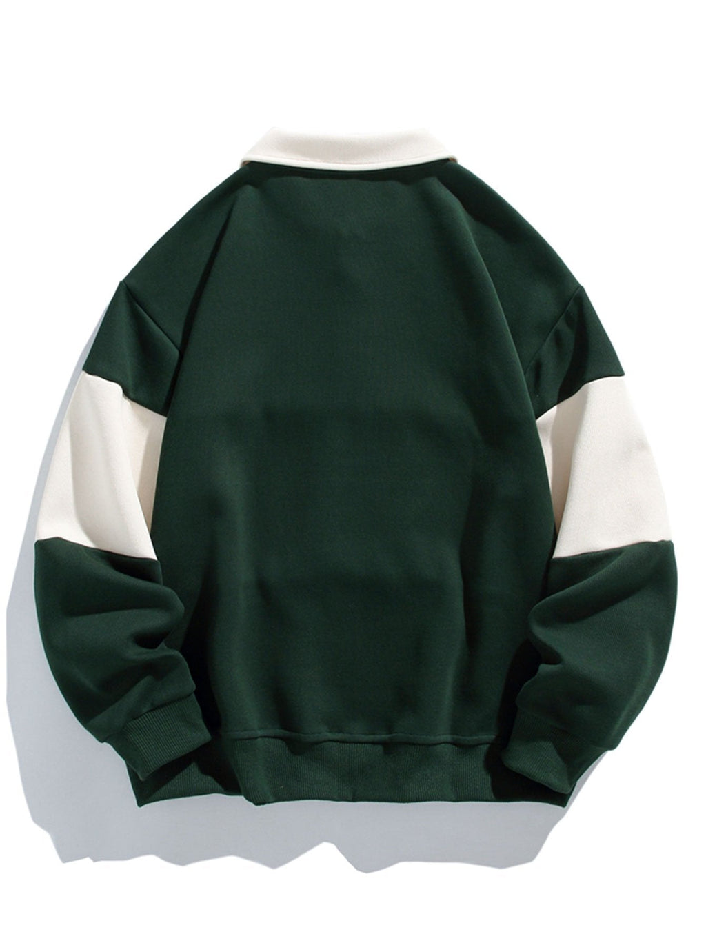 Relax Fit Color Block Patchwork Polo Sweatshirt