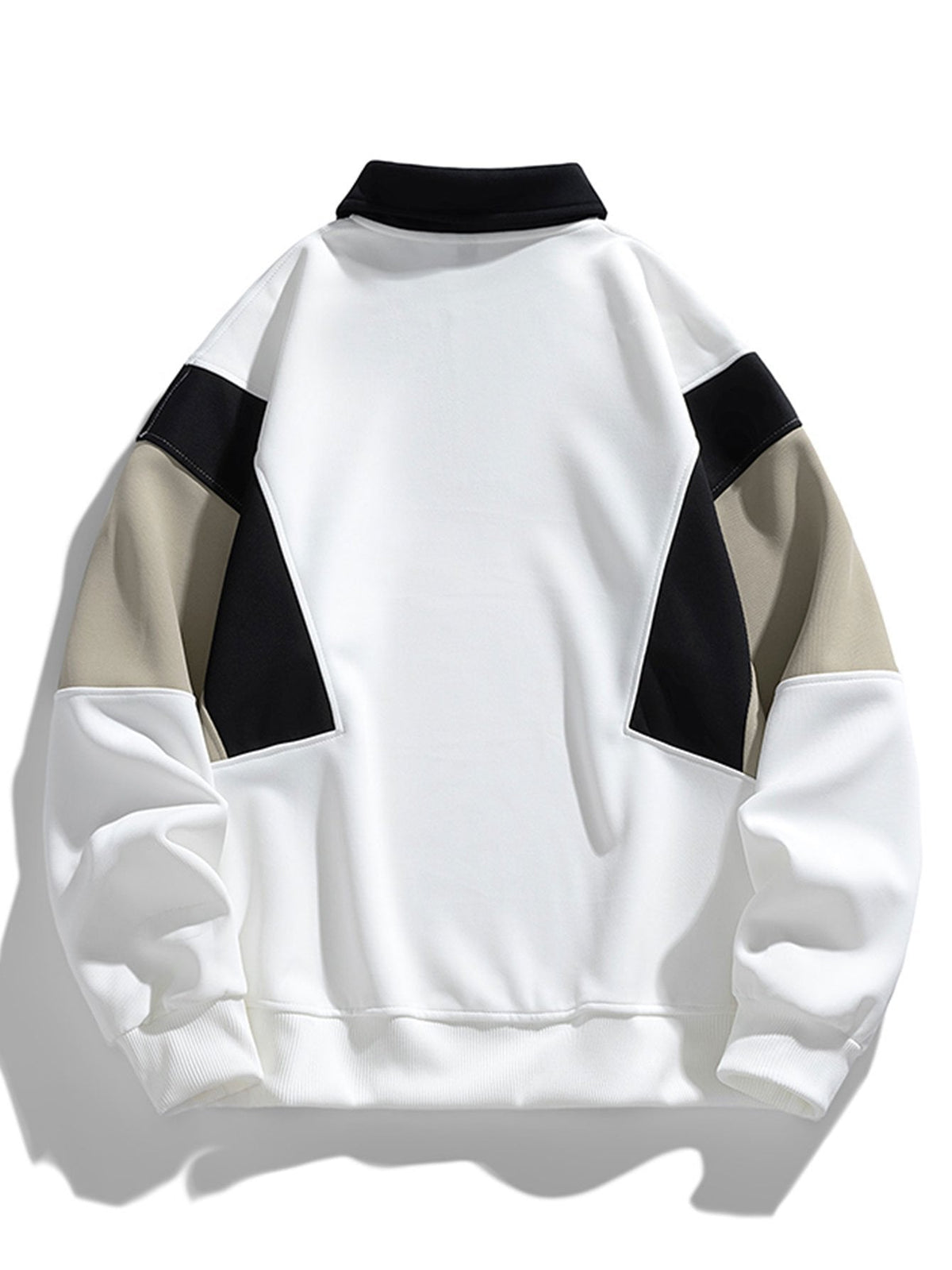 Relax Fit Color Block Polo Sweatshirt