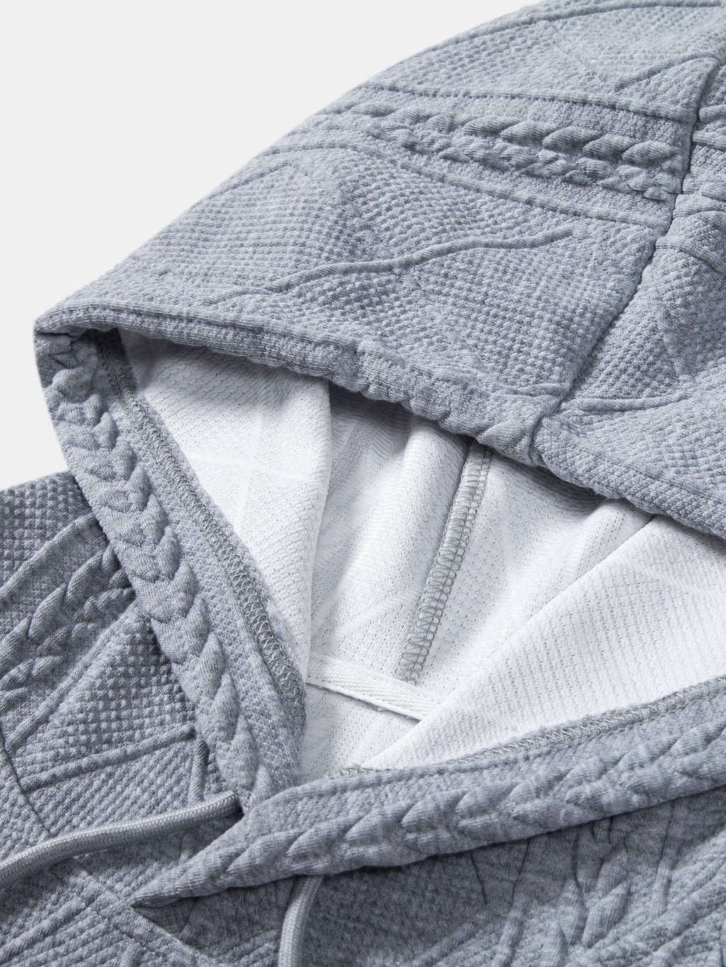Sudadera con capucha de corte holgado y jacquard geométrico
