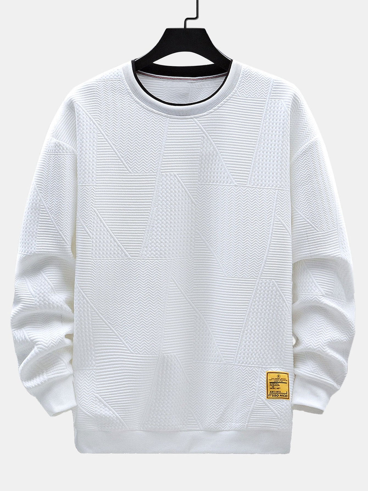 Geometric Stripe Jacquard Sweatshirt