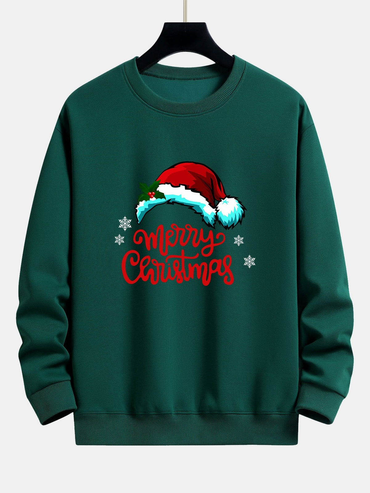 Christmas Hat Print Relax Fit Sweatshirt