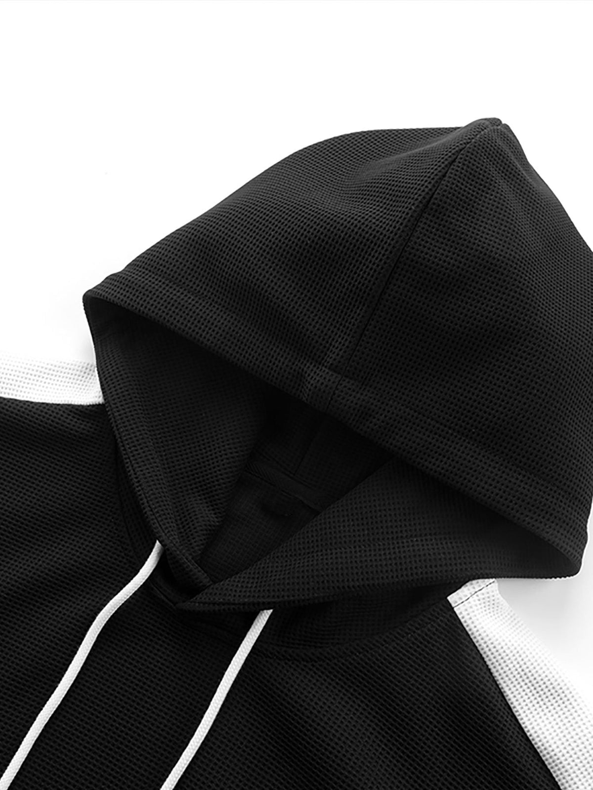 Color Block Waffle Hoodie