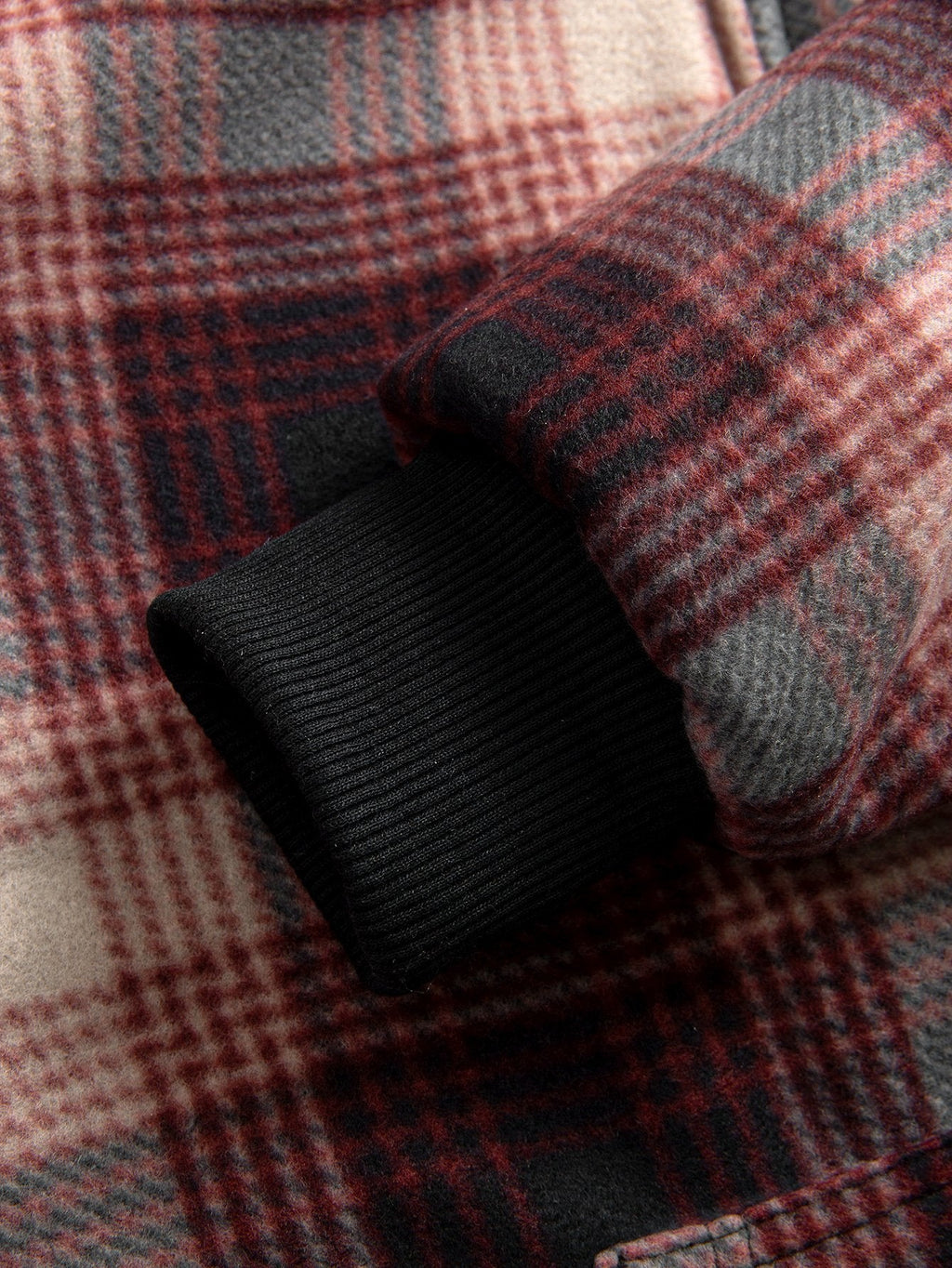 Sweat à capuche en flanelle à carreaux doublé de polaire teddy