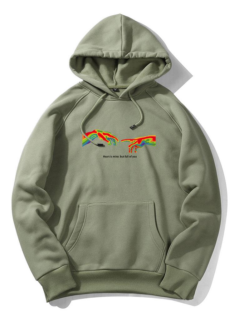 Sweat à capuche avec empreinte de main infrarouge