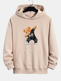 Sudadera con capucha de corte holgado y estampado de oso genial