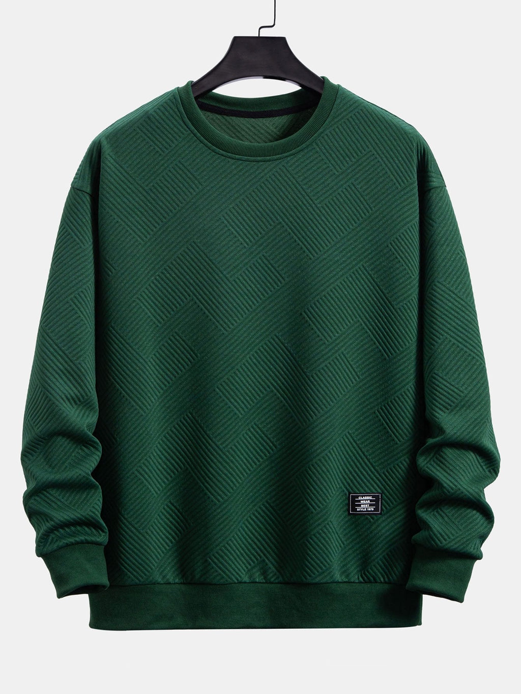 Relax Fit Geometric Striped Sweatshirt