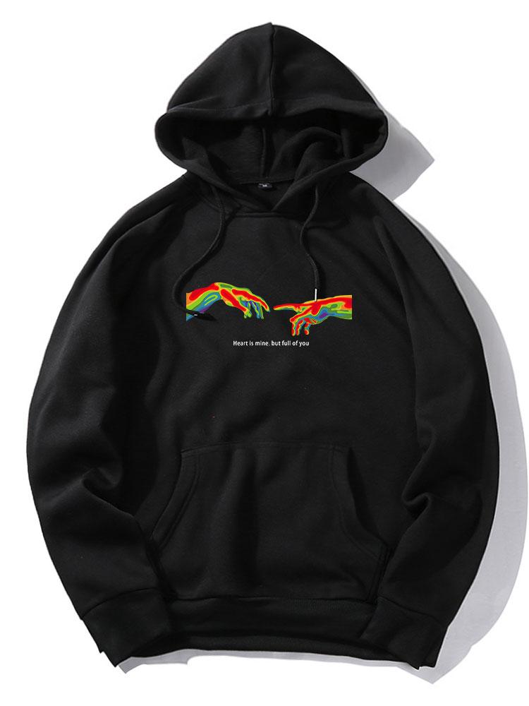 Sweat à capuche avec empreinte de main infrarouge