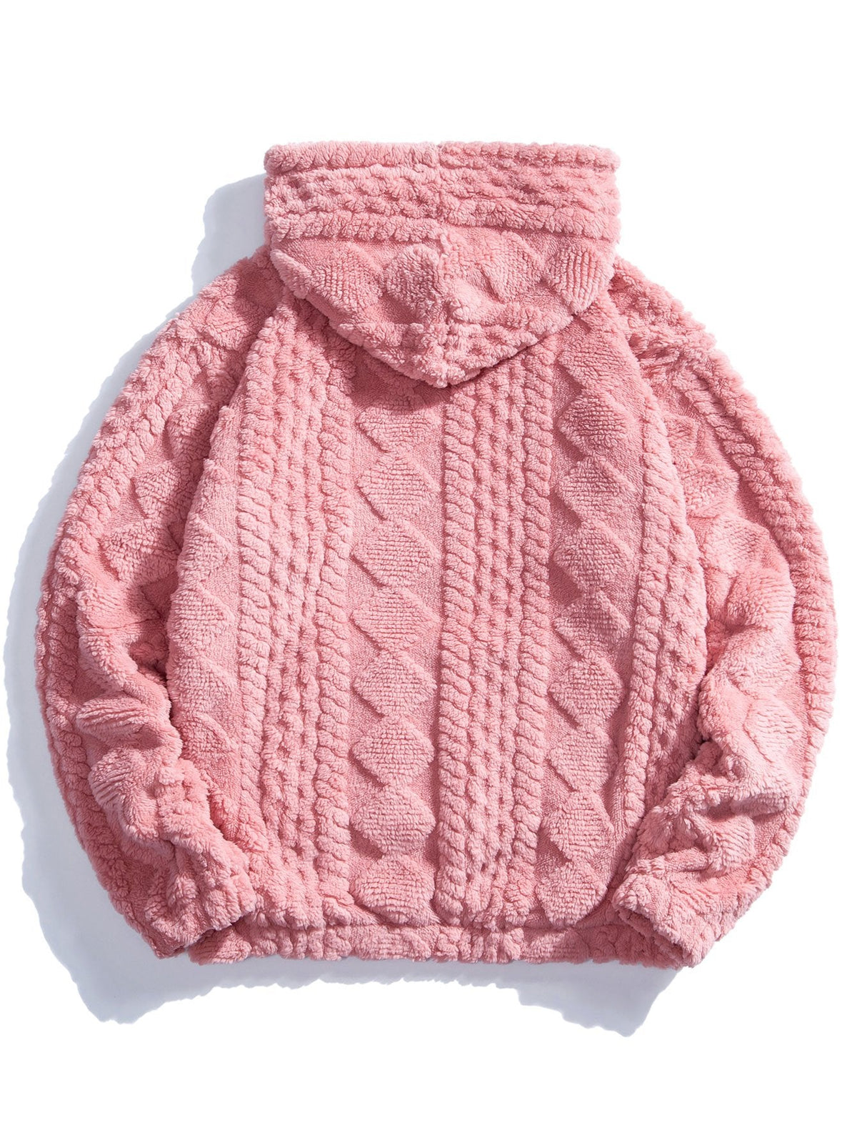 Sudadera con capucha Teddy de jacquard geométrico
