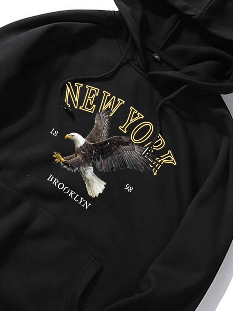 Sudadera con capucha New York Eagle Print