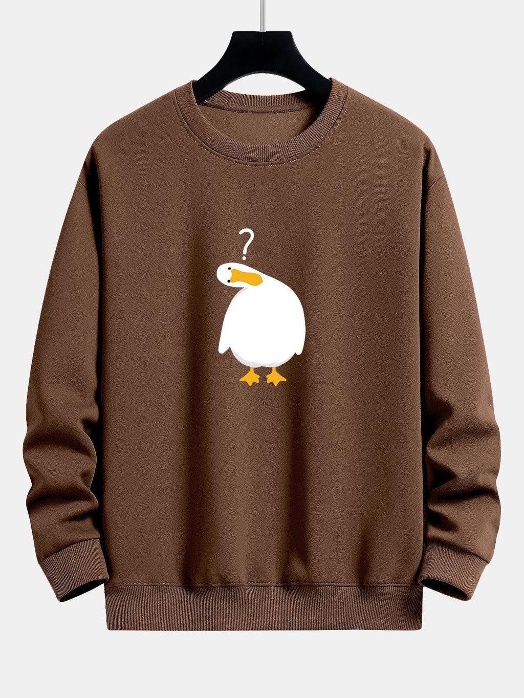 Doubtful Goose Print Relax Fit Sweatshirt