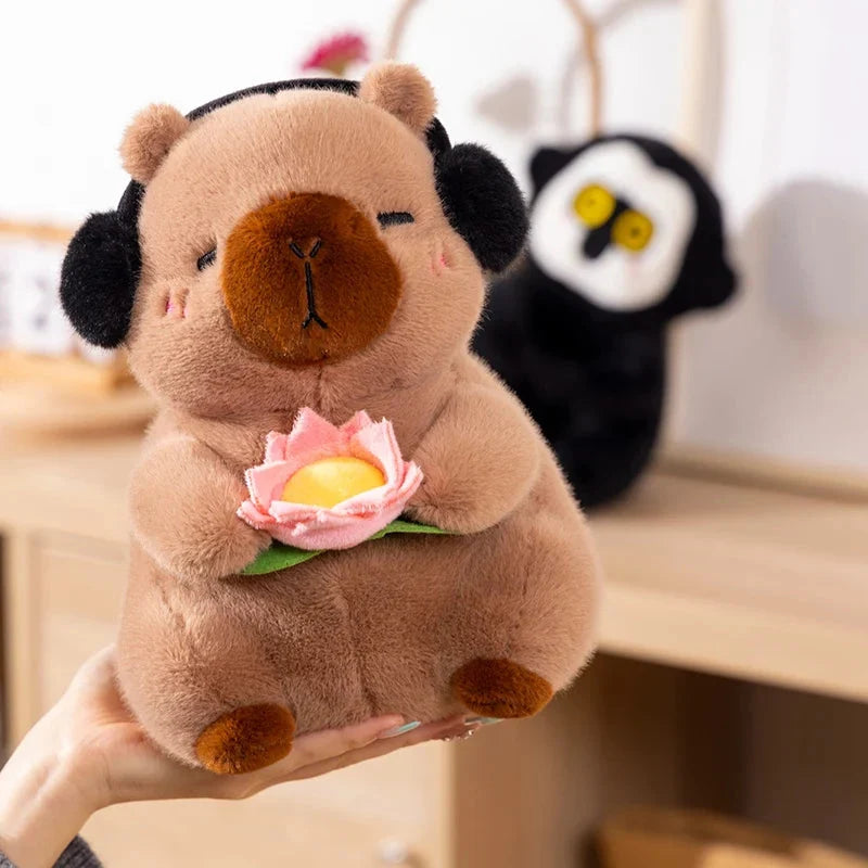 Fluffy Capybara & Monkey Plushie Pals