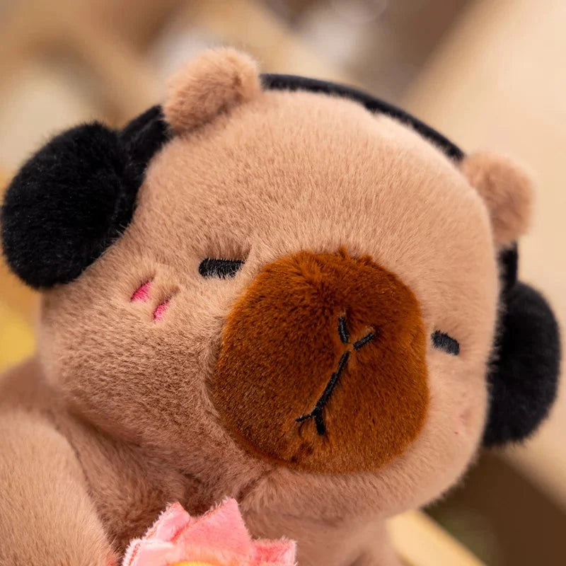 Fluffy Capybara & Monkey Plushie Pals