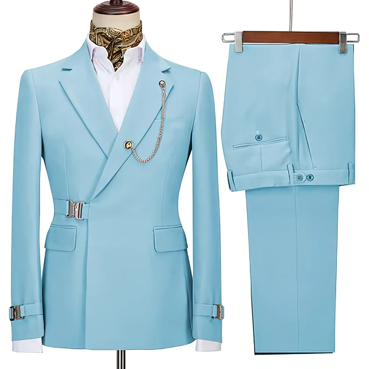 2 Piece Suit Men's Breasted Suit Regular Fit Notched Lapel Tuxedo (Blazer + Pants)