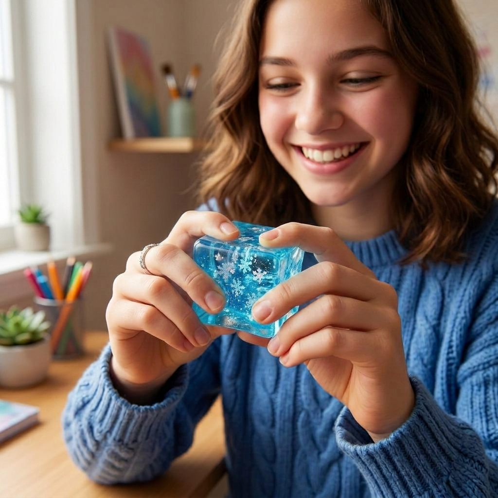 Jelly Cube Squishy - Snowflake