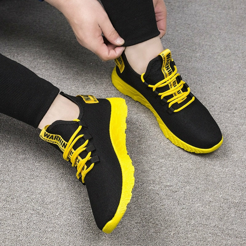 Men Casual Shoes Sneakers Breathable Air Mesh Lace Up Wear-Resistant Sport Shoes