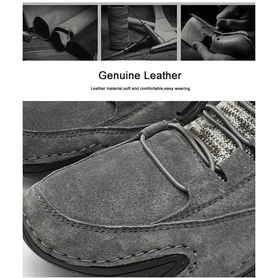 Men Fashion Leather Boots Casual Outdoor Light Ankle Shoes