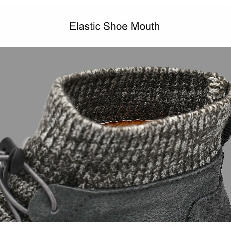 Men Fashion Leather Boots Casual Outdoor Light Ankle Shoes