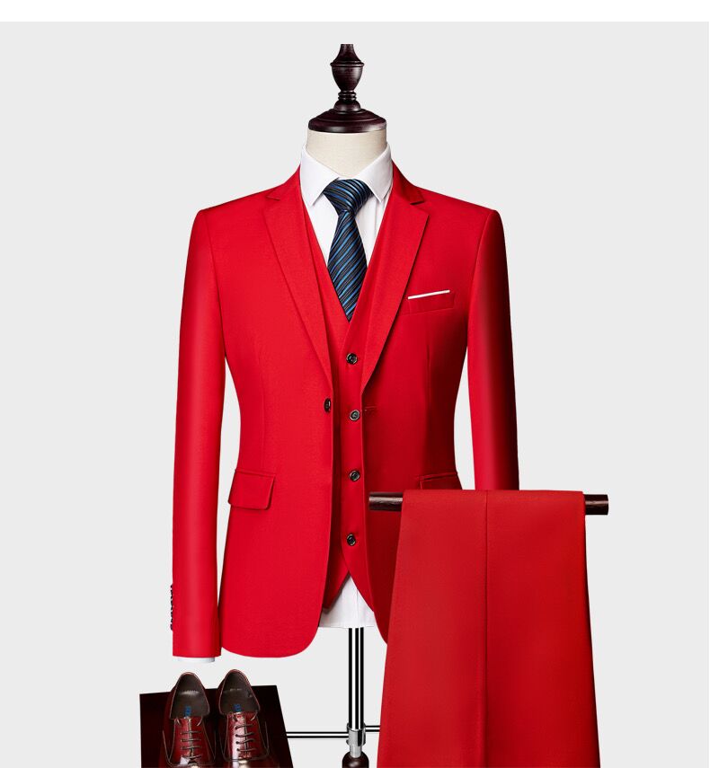 Sweetearing Casual Men's 3 piece Suit Notch Lapel Flat Tuxedos