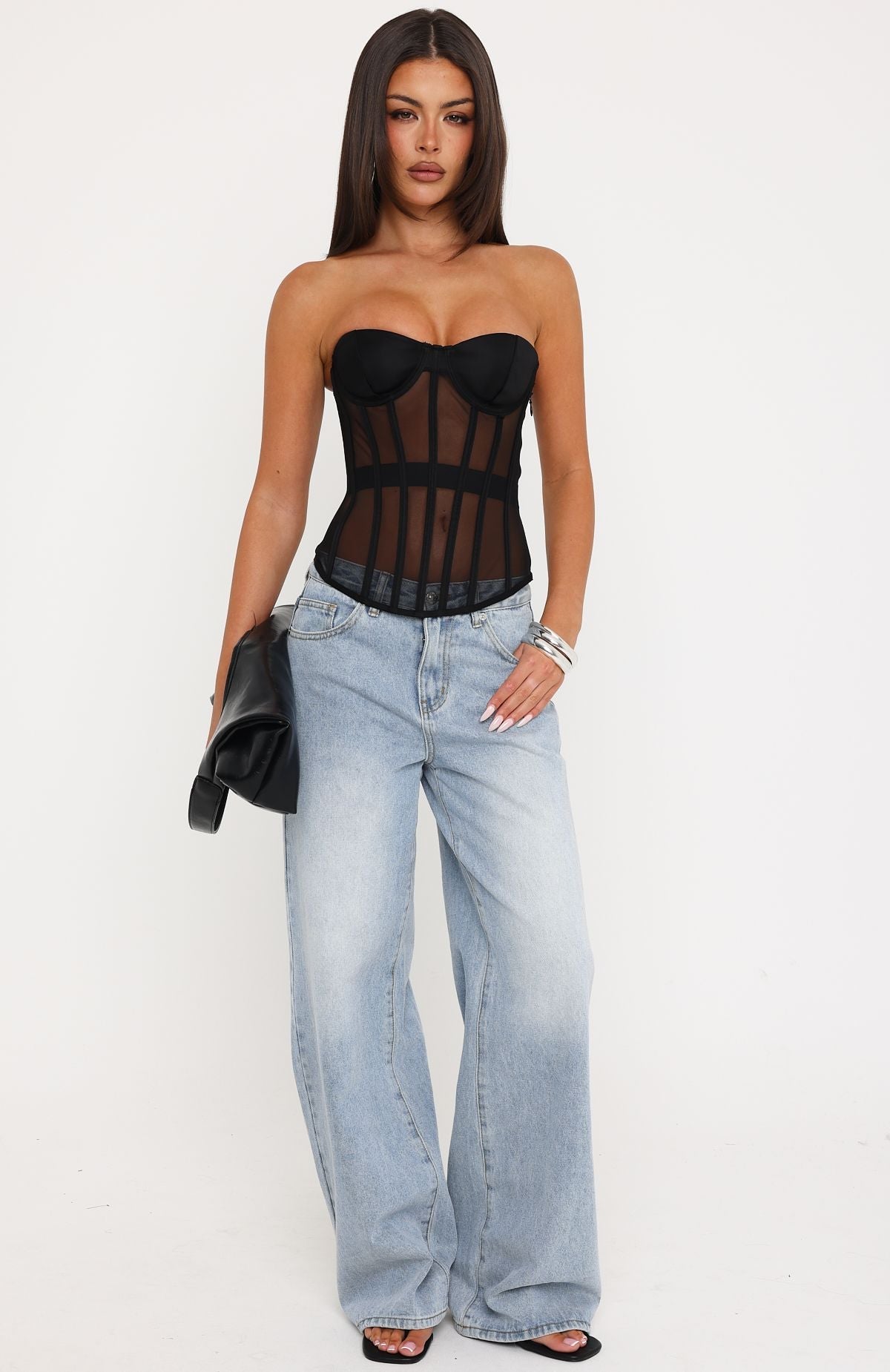 Bustier sin tirantes Just A Peek negro