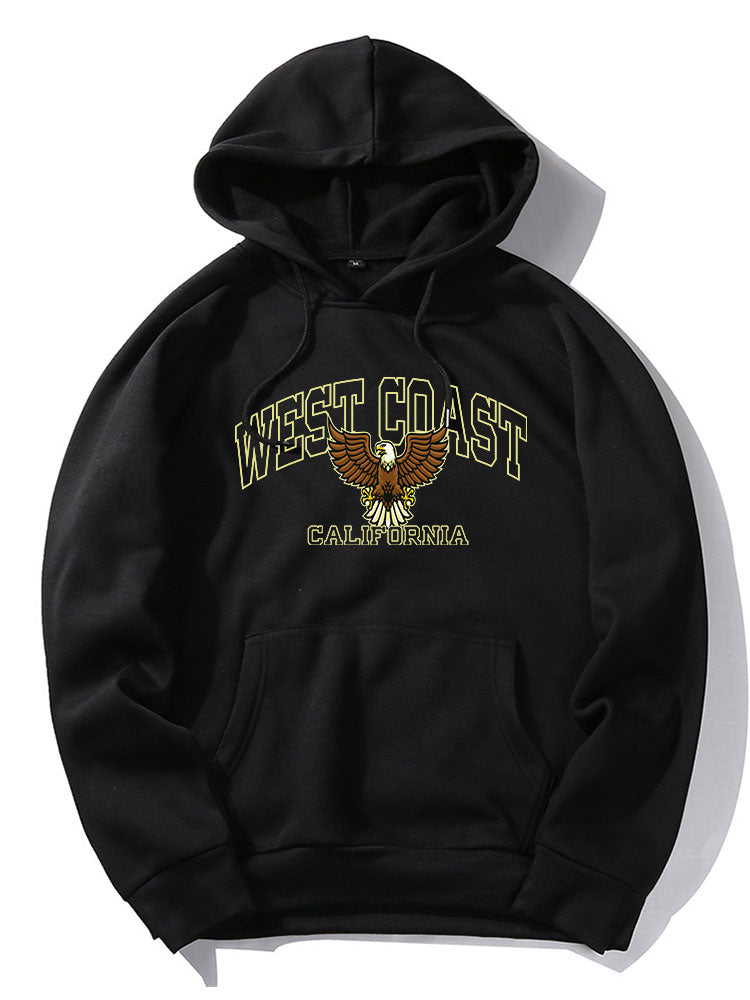 West Coast Eagle Print Hoodie